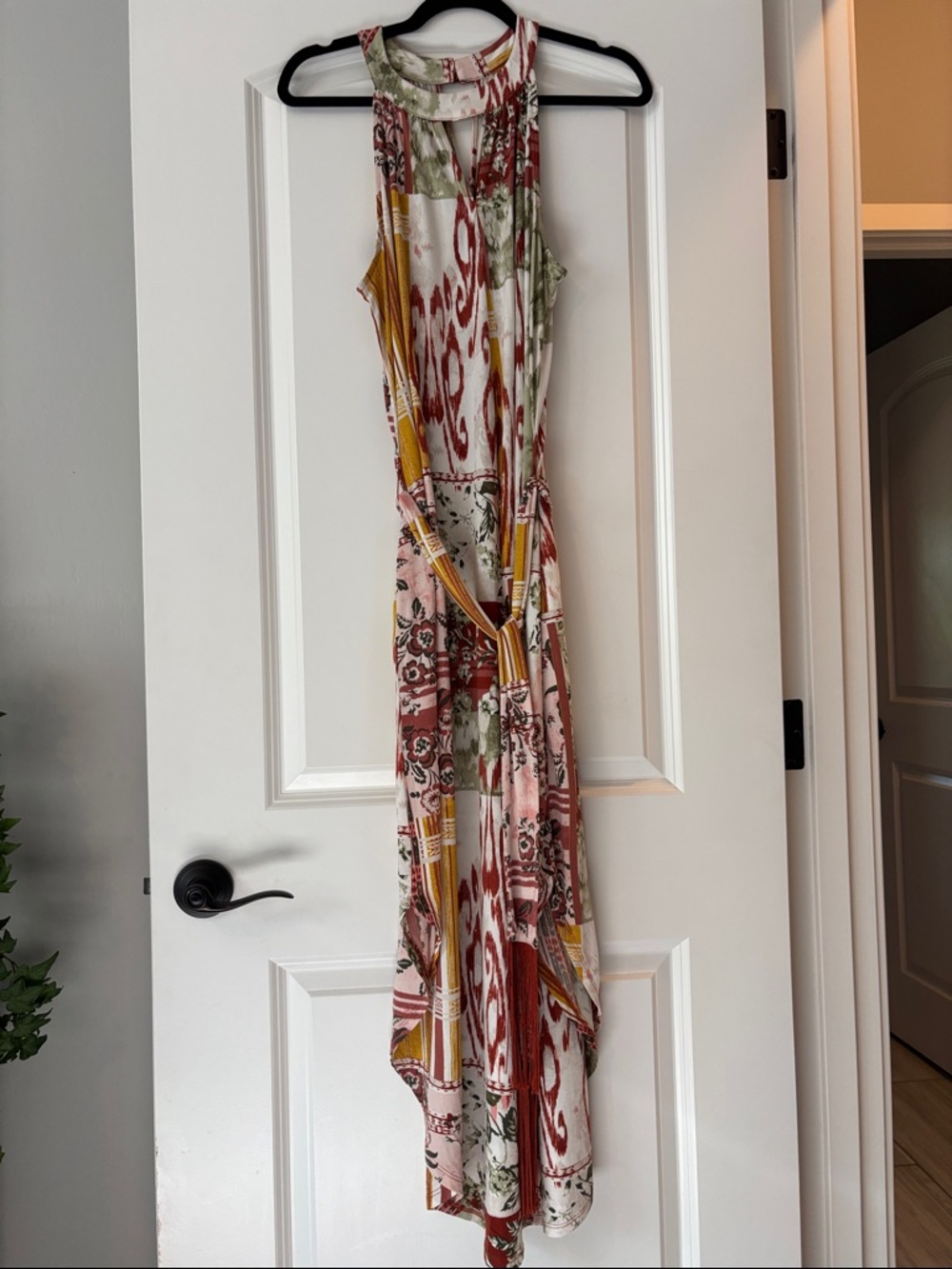 Cato Rust Brushstroke jumpsuit size L with Olive Accents